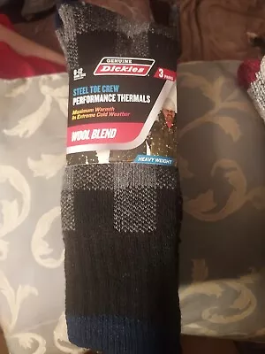 3 Pairs Dickies Steel Toe Heavyweight Wool Blend Performance Thermal Crew Socks • $9.99