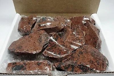 Mahogany Obsidian 1 Lb Box Natural Brown Black Crystal Chunks Volcanic Glass • $12.71