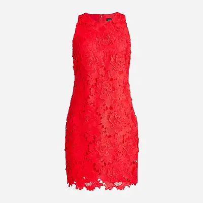 NWT J CREW COLLECTION Red Luxe Lace Dress Sz 4 • $69.99