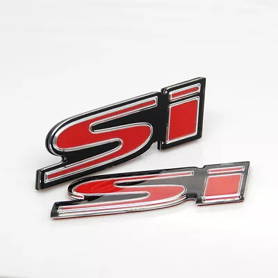 Jdm Front Rear Trunk Si Red Grill Emblem Nameplate Badge For Honda Civic Ep3 Fg2 • $33.95