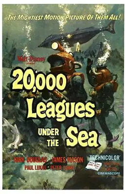 20000 LEAGUES UNDER THE SEA Movie POSTER 11 X 17 Kirk Douglas James Mason B • $11.95