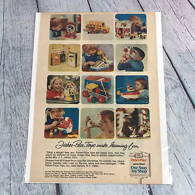 Vintage 1968 Print Ad Fisher Price Toys Magazine Advertisement Paper Ephemera • $10.49