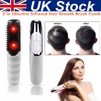 Electric Infrared Laser Hair Growth Head Scalp Vibrating Massager Comb Brush UK  • £13.20