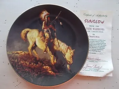 Vintage 1992 Limited Ed Hamilton Mystic Warriors Sunglow Porcelain Plate Ren • $7.19