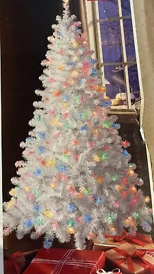 6.5 Ft Pre-lit Madison Pine Tree Multicolor Lights 600 Tips 300 Lights White • $116.93