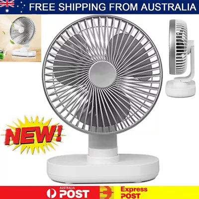 Rechargeable Mini USB Desktop Fan Portable Table Fan Small 4 Speed Cooling Fan • $15.89