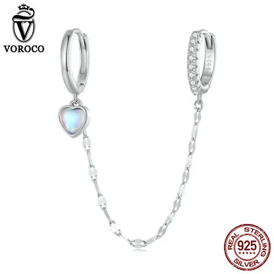 £10.16 • Buy Fashion 925 Silver Moonstone Chain Double Ear Clips Earring Jewelry Women VOROCO
