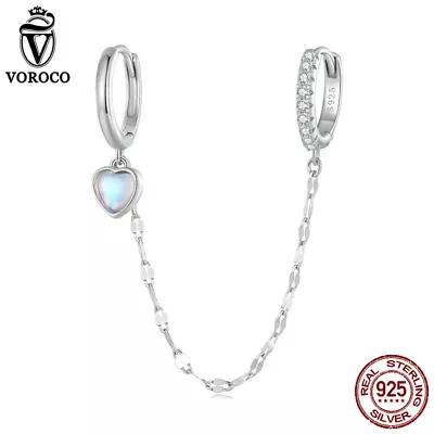 £10.16 • Buy Fashion 925 Silver Moonstone Chain Double Ear Clips Earring Jewelry Women VOROCO