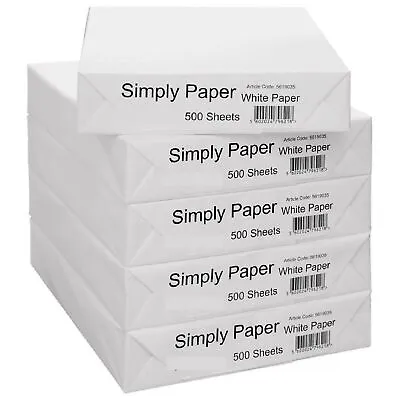 A4 White Printing Paper Copy Paper (210mm X 297mm) 1 Ream: 500 Sheets (80GSM) • £9.89