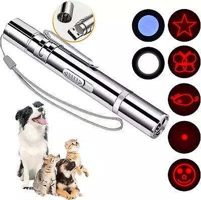 7-IN-1 Rechargeable USB Laser Pointer Red LED Light Interactive Cat Toy NEW AU • $15.45