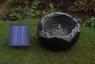 £99.99 • Buy Battery Backup Garden Outdoor Solar Powered Cracked Ball Water Fountain Feature