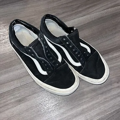 Vans Old Skool Mens Trainers Black White Suede Low Skate Shoes Sneakers UK 6 • £9.90
