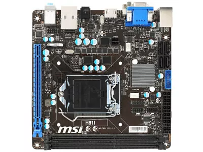 For MSI H81I Motherboard H310 LGA1150 2*DDR3 16G DVI+HDMI+VGA M-ITX Tested Ok • $121