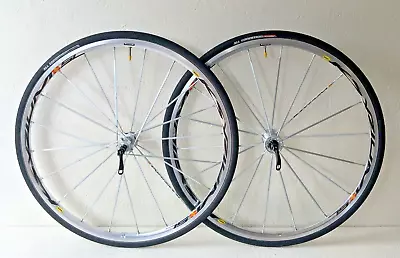 Mavic Ksyrium Elite Sl Wheelset 700c Campagnolo Fw Body 18-20 Spokes Silver • $265