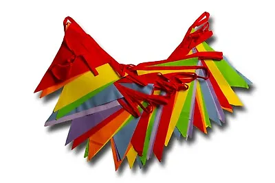 Rainbow Bunting Bright Multicoloured 6 M Or 12 M Banner Decoration Cotton Fabric • £7.50