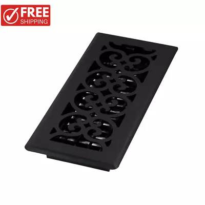 Floor Diffuser 4x10 Black Metal Register Vent Cover Cast-Iron Style Heat AC HVAC • $16.83