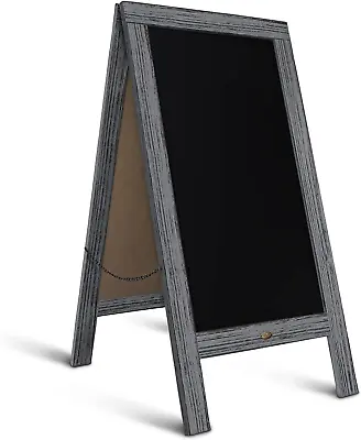 A Frame Chalkboard By : 40X20 Solid Wood A-Frame Sign Graywash Double-Sided Magn • $89.18