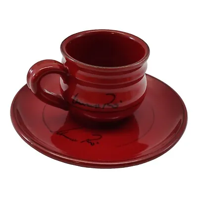 Mamma Ro MammaRo Italy Red Signed Espresso Cup And Saucer • $21.97