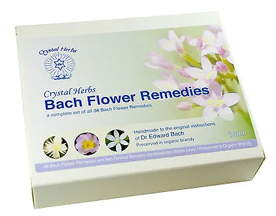 Complete Set Of 10ml Bach Flower Remedies By Crystal  Herbs  - In A Card Box • £108