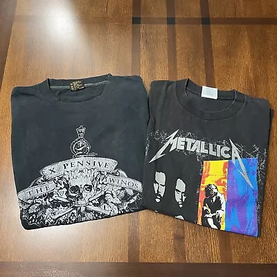 Lot Of 2 Vintage Shirts Guns And Roses X Metallica And Keith Richards Brockum L • $200