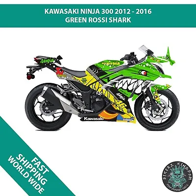 Rossi Shark Full Graphics Sticker Set Kit For Kawasaki Ninja 300 2012-2016 • £119.99