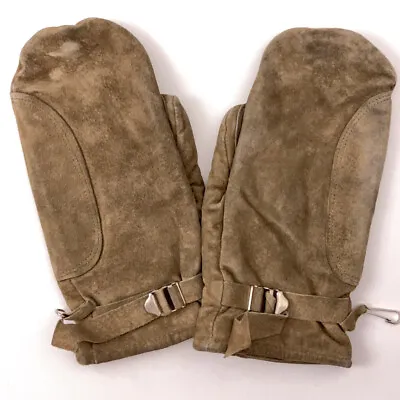 Vintage Thick Leather Farm Chore Mittens With Some Lining • $21.57