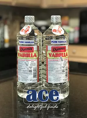 Two (2) Danncy Pure Mexican Vanilla Extract - White Color (1 Liter Each) • $24