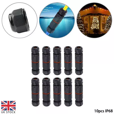 10Pcs Wire Connector Power Outdoor Cable Waterproof IP68 CDF200 Junction Box Kit • £9.99