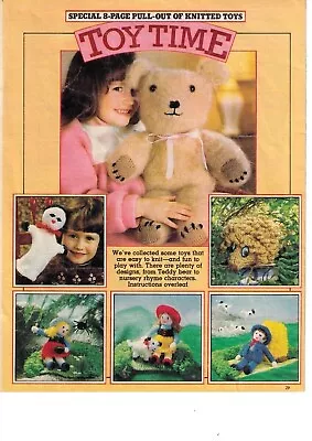 Jean Greenhowe's Toy Time Knitting Pattern Dolls Teddy Bear Characters Vintage • £7.49