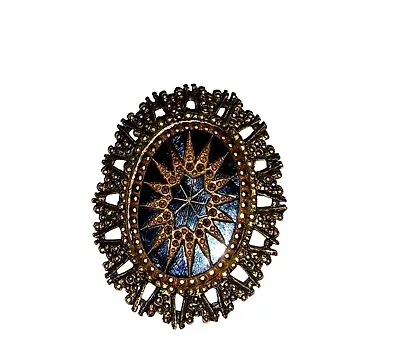 Vintage Juliana Black And Gold Starburst Brooch / Pendant  • $8