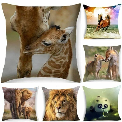 $3.48 • Buy 18  Animals Cotton Linen Throw Pillow Case Cushion Cover Sofa Pillows Home Decor
