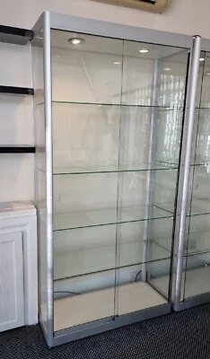 £140 • Buy Shop Display Cabinet With Lights. Aluminium 