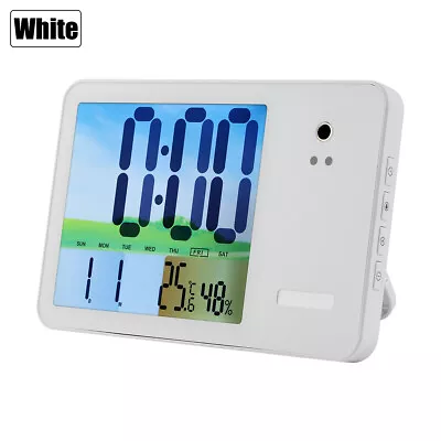 Digital LCD Thermometer Weather Station Wireless Clock Calendar Body Heart Rate • £26.99
