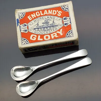 2x Sterling Silver Mustard Spoons - Cooper Bros 1960/1972 - Old English • £24.99