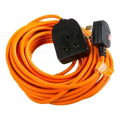 10m 13Amp 3 Core INDUSTRIAL Orange Mains Extension Lead Cable Plug Electrical • £19.99