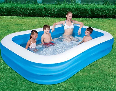 Large Paddling Pool Inflatable Family Garden Outdoor Swimming Fun Summer Relax • £19.99