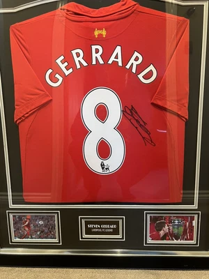 £300 • Buy Steven Gerrard Signed Liverpool Home Shirt. Professionally Framed 100% Authentic