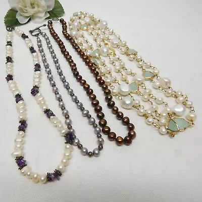 Genuine Pearl Bead Necklace Lot - Vintage To Now Jewelry • $9.99