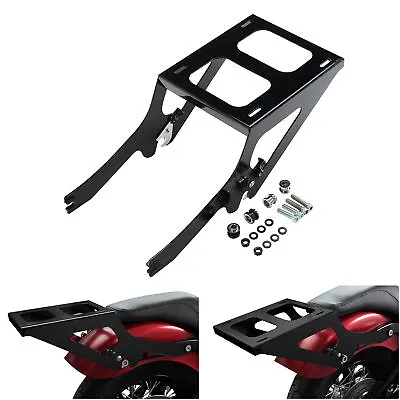 Black Two Up Mount Rack Fit For Harley Tour Pak Softail Heritage Classic 18-23 • $94.99
