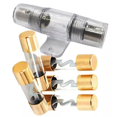 AGU Fuse Holder High Quality Gold Inline 4 6 8 Gauge + 5 Pack 40 AMP AGU Fuses • $9.95