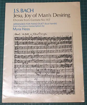 J.S. Bach - Jesu Joy Of Man's Desiring - Piano Duet (four Hands) Arr. Myra Hess • £9.99