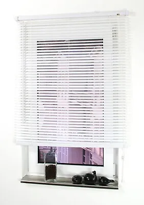 170cm Wide White PVC Window Blind 25mm Slatted Venetian Adjustable 160cm Drop • £69