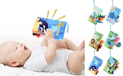 Baby Cloth Book Squeaky Sound Soft Animal Tails Activity Cloth Book Educational • $9.38