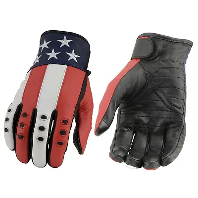 Milwaukee Leather Men’s Stars And Stripes Leather Gloves W Touch Fingers*MG7527 • $29.99