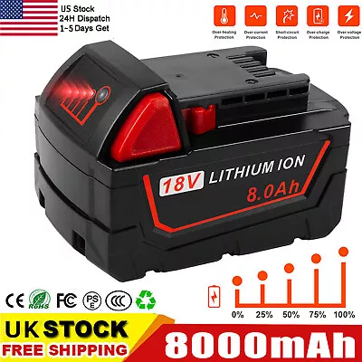 18V For Milwaukee For M18 Lithium 8.0Ah Extended Capacity Battery 48-11-185 NEW • $26.89