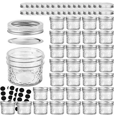 Mason Jars Canning Jars 4 OZ Jelly Jars With Regular Lids And Bands Ideal F... • $53.08