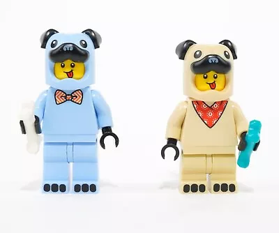 $17.99 • Buy LEGO Tan Pug Costume Guy Minifigure +  Blue Pug Costume Guy 71029 Bundle Lot