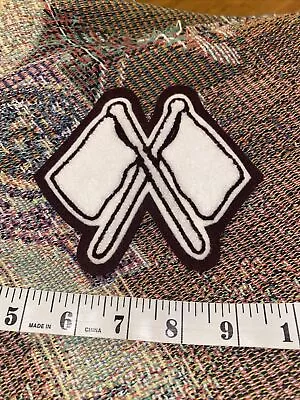 $1.55 • Buy Chenille Flags Brown On White Applique Patch Iron On Letterman Jacket