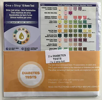 £3.99 • Buy FAST 1st Class Post. 2 X Diabetes - Glucose - Ketone Home Urine Test Kit Strips