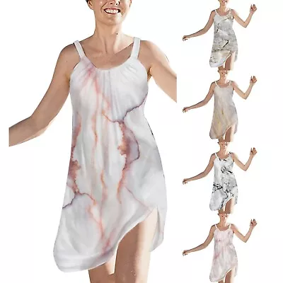 Women's Sleeveless Textured Summer Beach Daily Cool Dress • $28.40